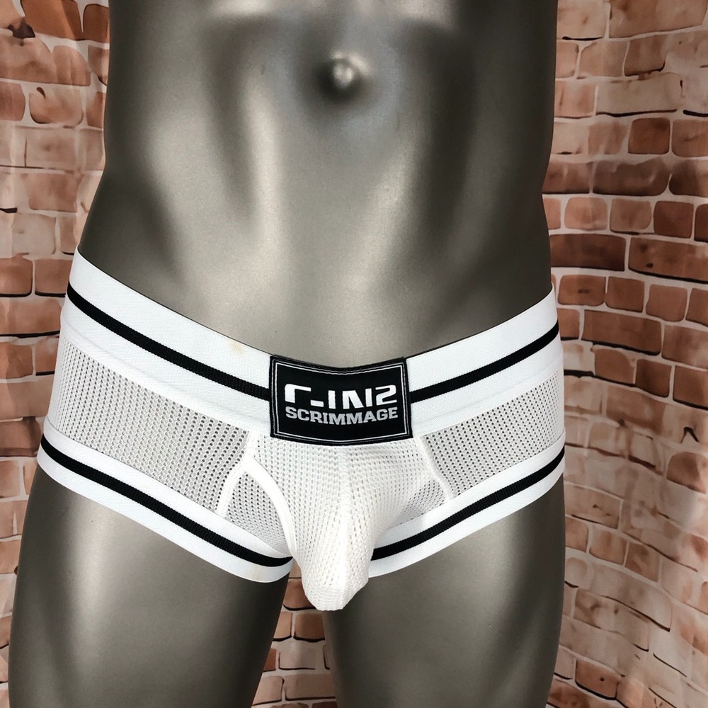 Men's White C-IN2 Mesh Scrimmage Briefs